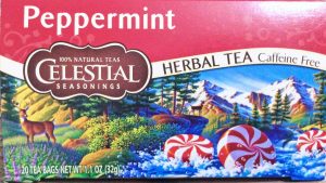 Picture of a 20-count 1.1 ounce box of Celestial Peppermint Herbal Tea.